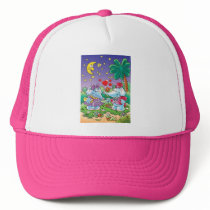 cute valentine elephant couple mesh hat