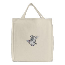 Cute Valentine Heart Pig Tote embroidered bags by silly_strings Cute Valentine Heart Pig Tote embroidered bags