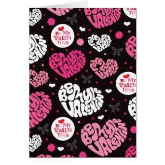 Cute Valentine heart typography design card