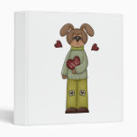 cute valentine hug heart puppy dog 3 ring binder