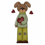 cute valentine hug heart puppy dog cut outs