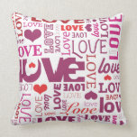 Cute valentine love typography heart pattern pillows