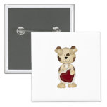 cute valentine puppy dog with heart pinback buttons