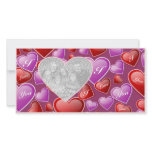 Cute Valentine Red Pink Hearts I love You Personalized Photo Card