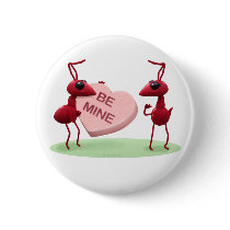 Cute Valentines' Day Ants buttons