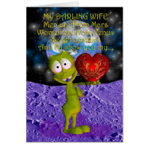 Cute Valentine's Day Card with sexy alien