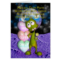 Cute Valentine's Day Card with sexy alien