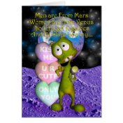 Cute Valentine's Day Card with sexy alien