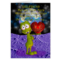 Cute Valentine's Day Card with sexy alien