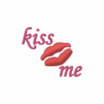 Cute Valentine's Day Kiss Me Lips Emb Shirt, Sweat