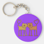 Cute Valentines Day Love Cats With Hearts Key Chain