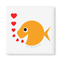 Cute Valentine's Day Love Goldfish Kitchen magnets by FUNNY_FRIDGE_MAGNETS Cute Valentine's Day Love Goldfish Kitchen magnets