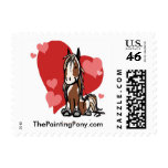 Cute Valentines Day Pony postage