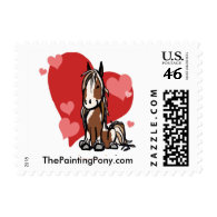 Cute Valentines Day Pony Stamp