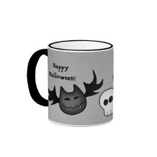 Cute vampire bat and skull Happy Halloween funny Mugs