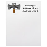 Cute vampire bat playing the violin letterhead template