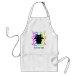 Cute vampire bat rainbow damask apron