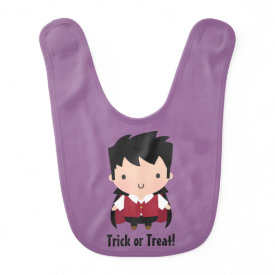 Cute Vampire Boy, Baby Halloween Bib