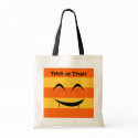 Cute vampire Jack o lantern orange trick or treat bag