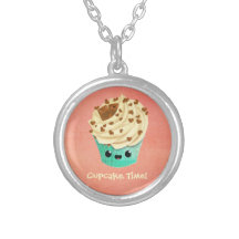 Cute Vanilla Chocolate Cupcake Necklaces