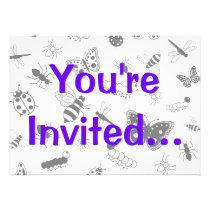 Cute Vector Bugs & Butterflies Announcements