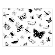 Cute Vector Bugs & Butterflies Post Cards