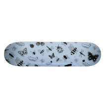 Cute Vector Bugs & Butterflies (Sky Blue Back) Skateboard Decks