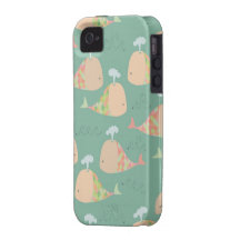 Cute Vector Whales Iphone 4 Case Mate Cover