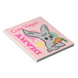 Cute Vegan Bunny pink diary notepad notepads
