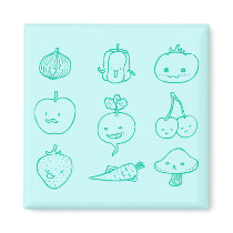 Cute Vegan Life Doodle Art Magnet by oodlesdoodles Cute Vegan Life Doodle Art Magnet