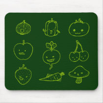 Cute Vegan Life Doodle Art Mousepad by oodlesdoodles Cute Vegan Life Doodle Art Mousepad