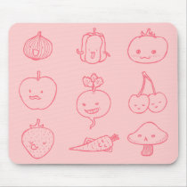 Cute Vegan Life Doodle Art Mousepad by oodlesdoodles Cute Vegan Life Doodle Art Mousepad