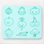 Cute Vegan Life Doodle Art Mousepad