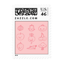 Cute Vegan Life Doodle Art Postage stamps