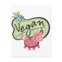 Cute Vegan Message Post Cards