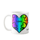 Cute victorian rainbow heart anniversary coffee mugs