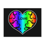Cute victorian rainbow heart postcards