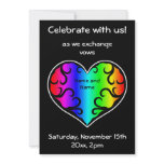 Cute victorian rainbow heart wedding personalized invite