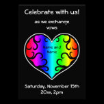 Cute victorian rainbow heart wedding invitations