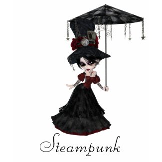 Cute Victorian Steampunk Goth Girl & Parasol zazzle_shirt