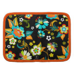 Cute Vintage Aqua on Black Floral Folio Planner