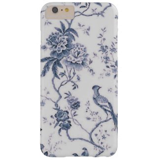 Cute Vintage Blue And White Bird Floral Barely There iPhone 6 Plus Case