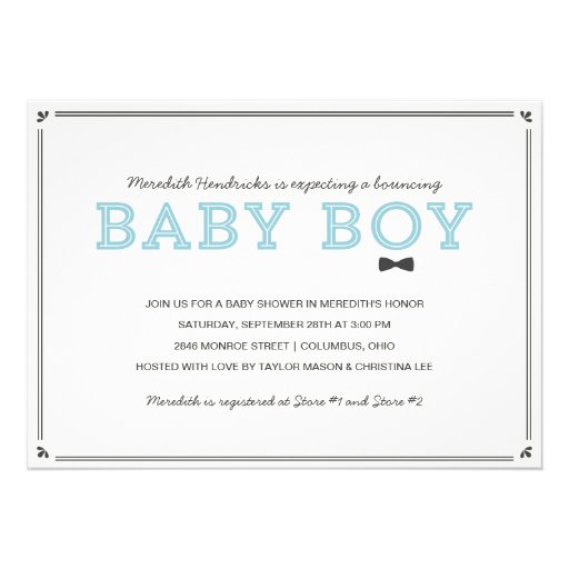 Cute Vintage | Boy Baby Shower Personalized Invitation