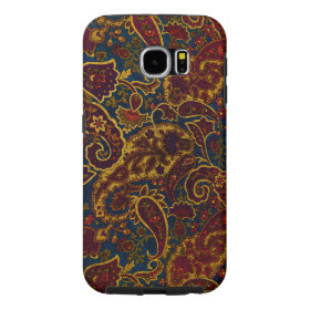 Cute vintage dark brown paisley design samsung galaxy s6 cases