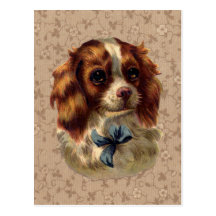 Cute Vintage Dog Print Postcards