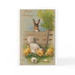 Cute Vintage Easter Greetings Card Bunny and Chick