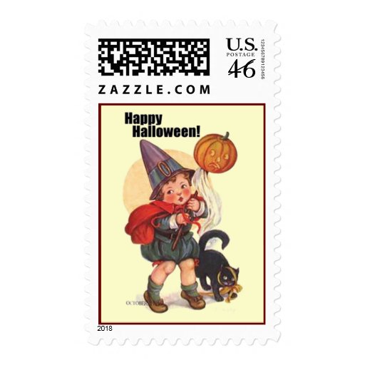 Cute Vintage Happy Halloween Stamps
