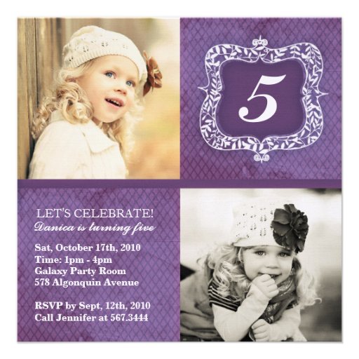Cute Vintage Little Girls Birthday Invitation