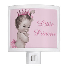 Cute Vintage Little Princess Baby Pink Nite Lite