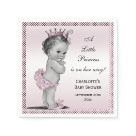 Cute Vintage Princess Baby Shower Disposable Napkin